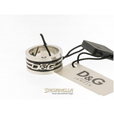 D&G anello Radiator acciaio e smalto nero mis.20 referenza DJ0708 new